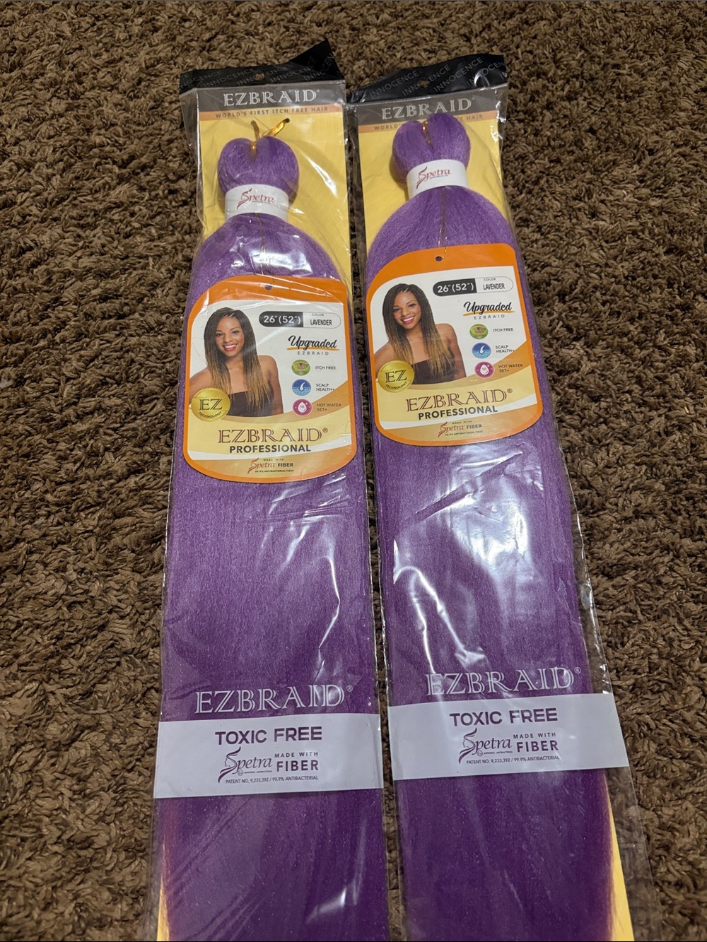Professional Lavender Synthetic Braid Hair - 26"